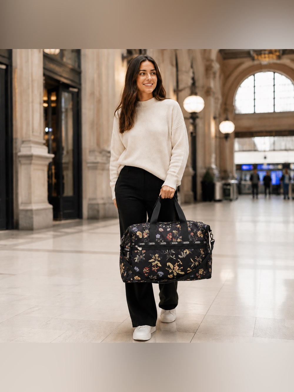 LeSportsac Lush Floral Deluxe Large Weekender Duffel Travel Bag